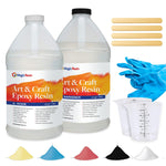 1 Gallon (3.78 L) | Art & Craft Epoxy Resin Kit | Includes 3 pairs of gloves, 2 cups, 4 sticks & 5 x 5g mica powder bags | Free express shipping - Magic Resin USA