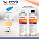 16 Oz (473 ml) | Art & Craft Epoxy Resin Kit | Includes 3 pairs of gloves, 2 cups, 4 sticks & 5 x 5g mica powder bags | Free express shipping - Magic Resin USA