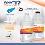 4 Gallon (15.2 L) | Art & Craft Epoxy Resin Kit | Includes 6 Pairs of Gloves, 4 Cups, 8 Sticks & 10 X 5G Mica Powder Bags | Free Express Shipping - Magic Resin USA